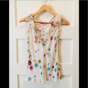 Emanuel Ungaro Paris silk ruffle top. Size 36